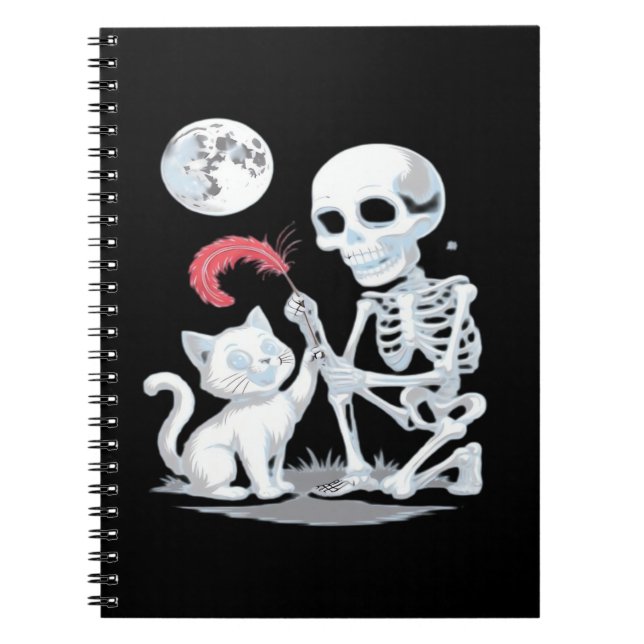 Cuaderno Escrúpulo de gato Halloween Gracioso Cute espeluzn (Frente)