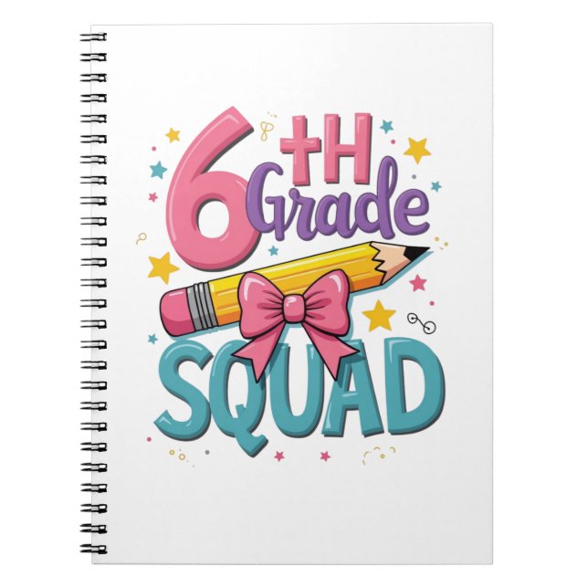 Cuaderno Escuadrón de sexto grado de vuelta a la escuela (Frente)