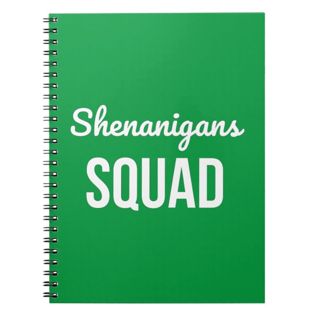 Cuaderno Escuadrón de Shenanigans Día de San Patricio (Frente)