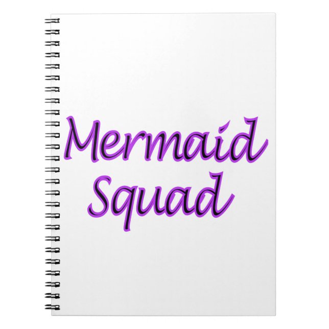 Cuaderno Escuadrón de sirena en texto morado (Frente)