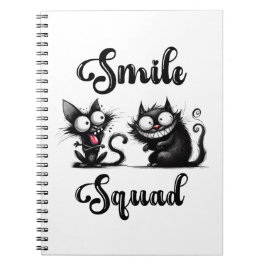 Cuaderno Escuadrón sonriente con diseño de gatos divertidos