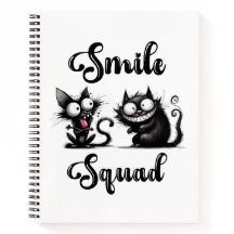 Escuadrón sonriente con diseño de gatos divertidos