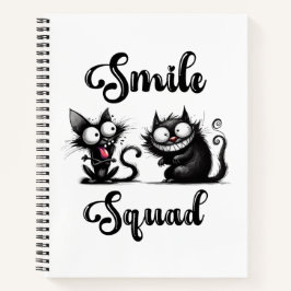 Cuaderno Escuadrón sonriente con diseño de gatos divertidos
