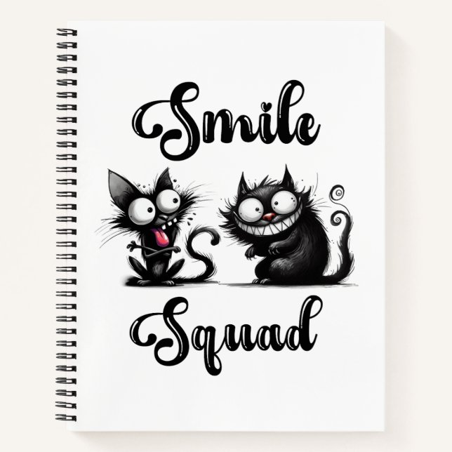 Cuaderno Escuadrón sonriente con diseño de gatos divertidos (Anverso)