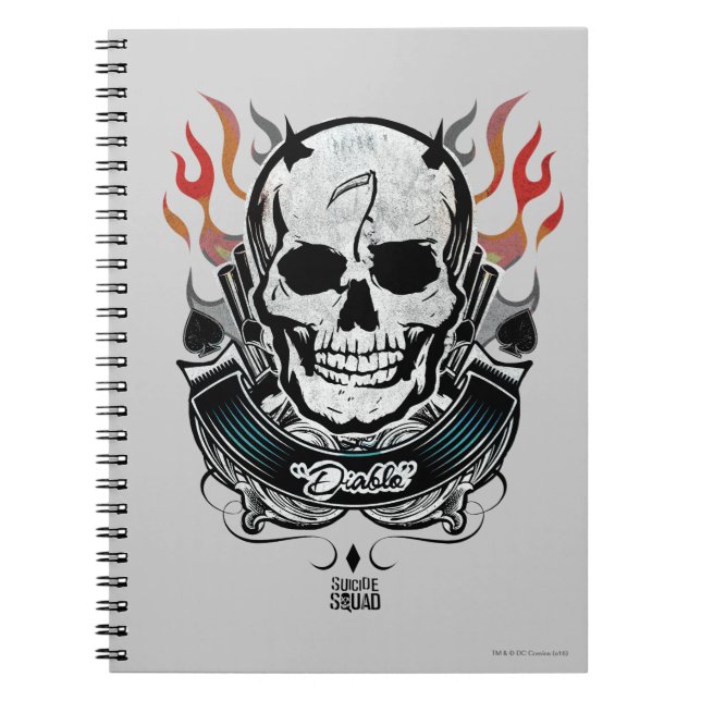 Cuaderno Escuadrón suicida | Diablo Skull & Flames Tattoo A (Frente)