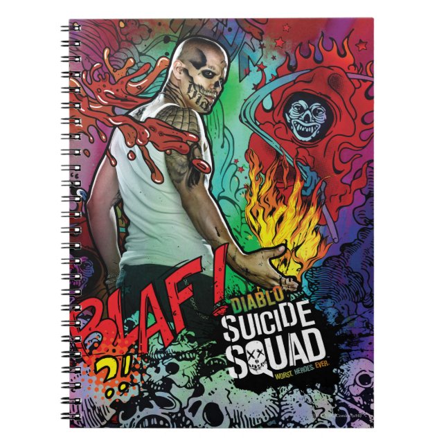 Cuaderno Escuadrón suicida | Graffiti de caracteres de Diab (Frente)