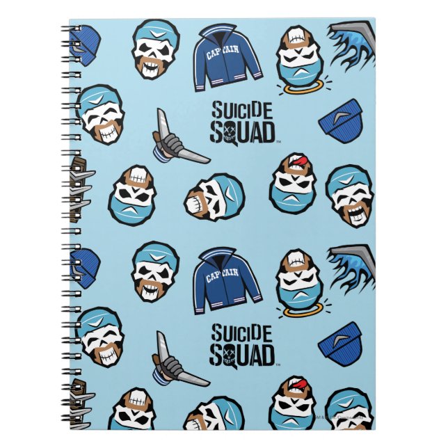 Cuaderno Escuadrón suicida | Patrón de Emoji Capitán Boomer (Frente)