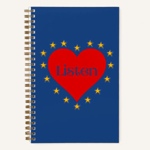 Cuaderno Escuche el bloc de notas intuitivo en azul