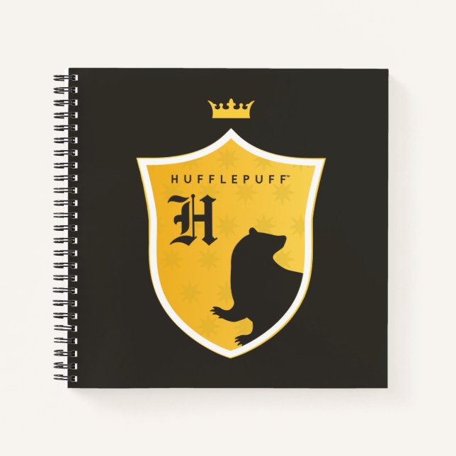 Cuaderno Escudo coronado con marco Gold HUFFLEPUFF™ (Anverso)