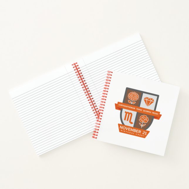 Cuaderno Escudo de cumpleaños de Escorpio™ para el 1-21 de  (Interior)