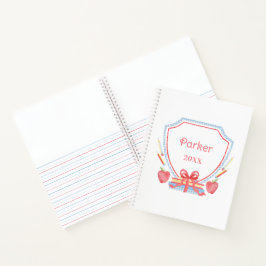 Cuaderno Escudo del colegio de Gingham personalizado