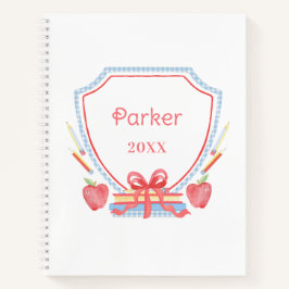 Cuaderno Escudo del colegio de Gingham personalizado
