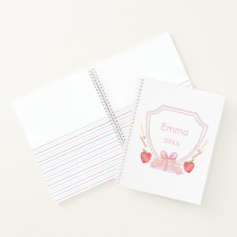 Cuaderno Escudo del colegio de Gingham personalizado