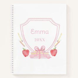 Cuaderno Escudo del colegio de Gingham personalizado