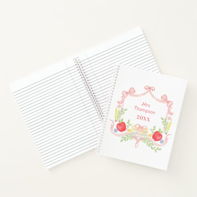 Cuaderno Escudo escolar personalizado | Profesora de aula (Interior)