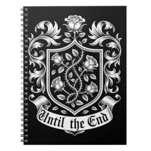 Cuaderno Escudo heráldico vintage con rosas – Hasta el fina