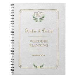 Cuaderno Escudo real de oro Lush Greenery Wedding Planner