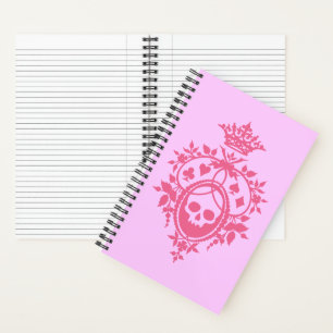 Cuaderno Escudo rosado con calavera y portapapeles
