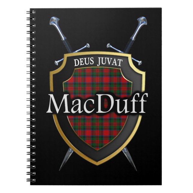 Cuaderno Escudo y espadas del tartán de MacDuff del clan (Frente)