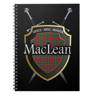 Cuaderno Escudo y espadas del tartán de MacLean del clan