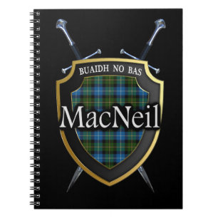 Cuaderno Escudo y espadas del tartán de MacNeil del clan