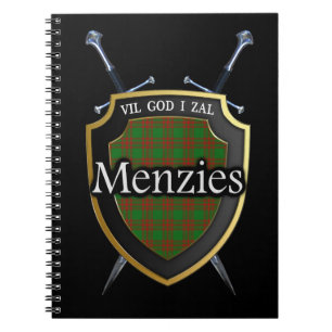 Cuaderno Escudo y espadas del tartán de Menzies del clan