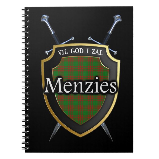 Cuaderno Escudo y espadas del tartán de Menzies del clan (Frente)