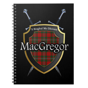 Cuaderno Escudo y espadas del tartán del Clan MacGregor