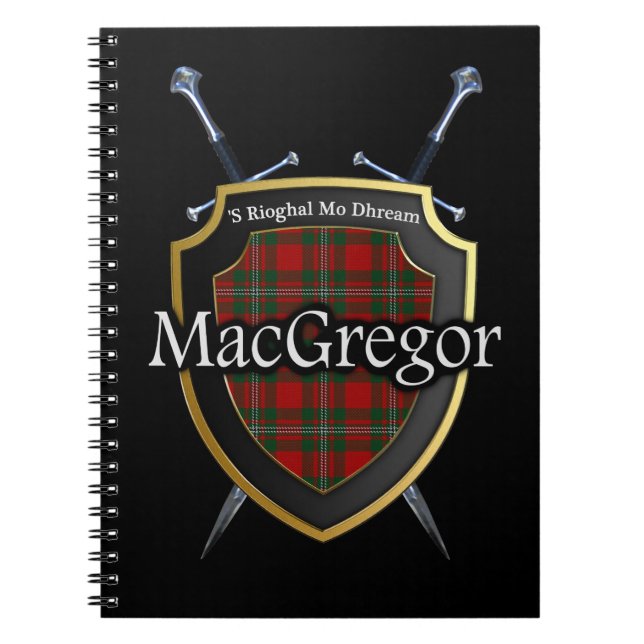 Cuaderno Escudo y espadas del tartán del Clan MacGregor (Frente)