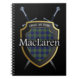 Cuaderno Escudo y espadas del tartán del Clan MacLaren