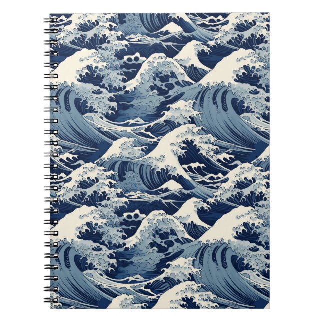 Cuaderno Escudos efímeros: Reimaginan las olas de Hokusai (Frente)
