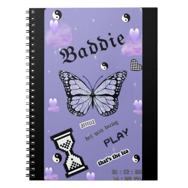 Cuaderno Escuela Baddie Purple (Frente)