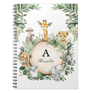 Cuaderno Escuela Cute Safari Animales Jungle Greenery Boys