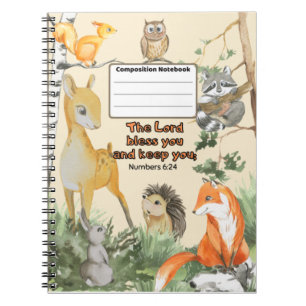 Cuaderno Escuela de Animales Cute Woodland Blessing Scriptu