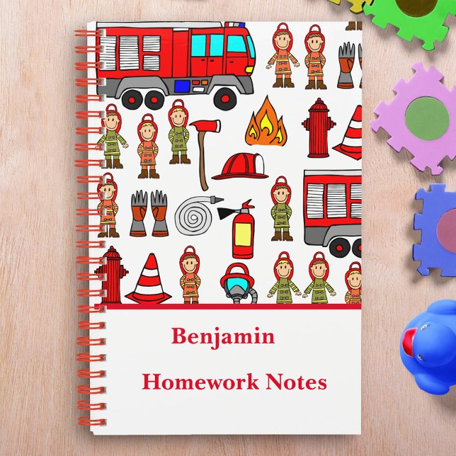 Cuaderno Escuela de Bomberos de Camión de Bomberos Rojo Lin (Subido por el creador)