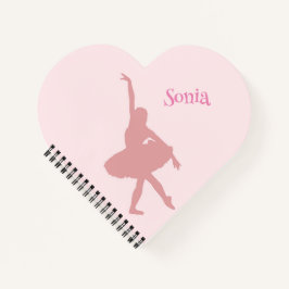 Cuaderno Escuela de Chicas rosados Ballerina en forma de co