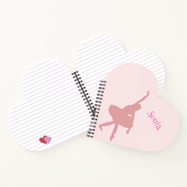 Cuaderno Escuela de Chicas rosados Ballerina en forma de co (Interior)