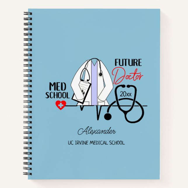 Cuaderno Escuela de Medicina Nombre Médica futuro Año Cober (Anverso)