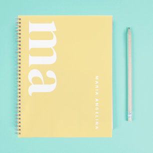 Cuaderno Escuela de Monograma Amarillo Simple