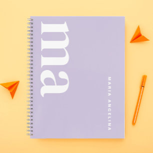Cuaderno Escuela de Monograma Girly Purple