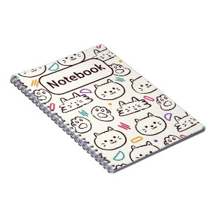 Cuaderno escuela de personalizado blanco para gatos