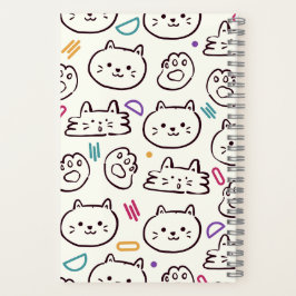 Cuaderno escuela de personalizado blanco para gatos