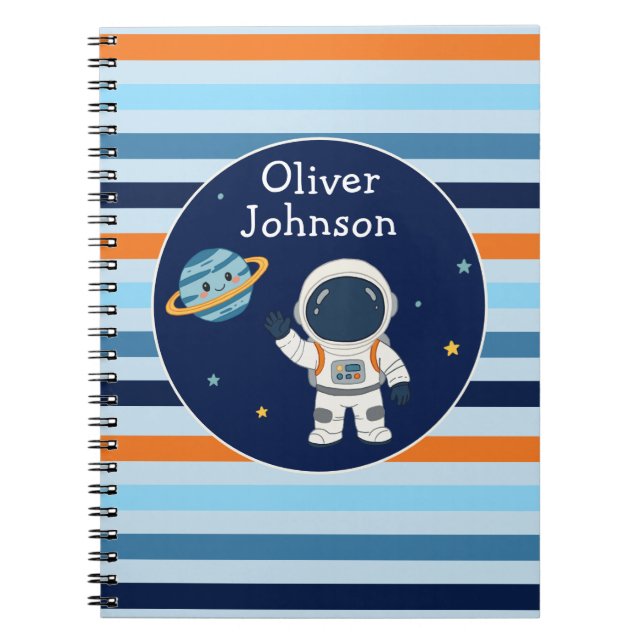 Cuaderno Escuela Espacial Personalizada de Astronautas y Pl (Frente)