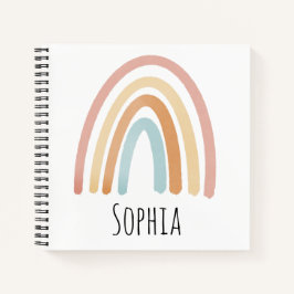 Cuaderno Escuela infantil arcoiris rosa y boho chica