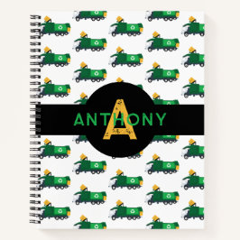 Cuaderno Escuela Monograma de Camiones de Basura para recic