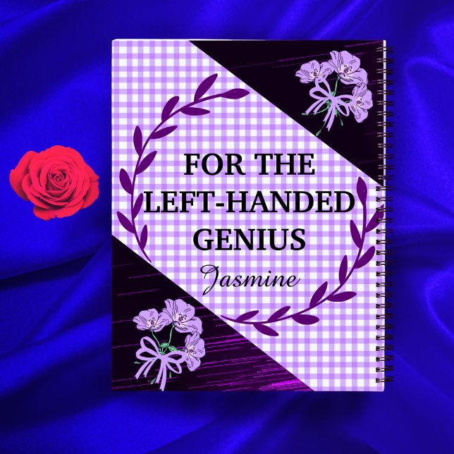 Cuaderno Escuela Personalizada de Gingham Lila Floral para  (Subido por el creador)