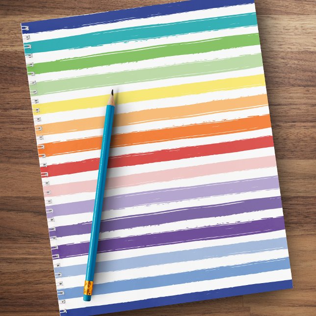 Cuaderno Escuela u oficina de patrones de rayas arcoiris de (Subido por el creador)