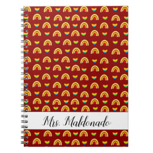 Cuaderno Escuelas rojas oscuras se abastecen con corazones 