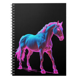 Cuaderno Escultura de caballo ligero de neón