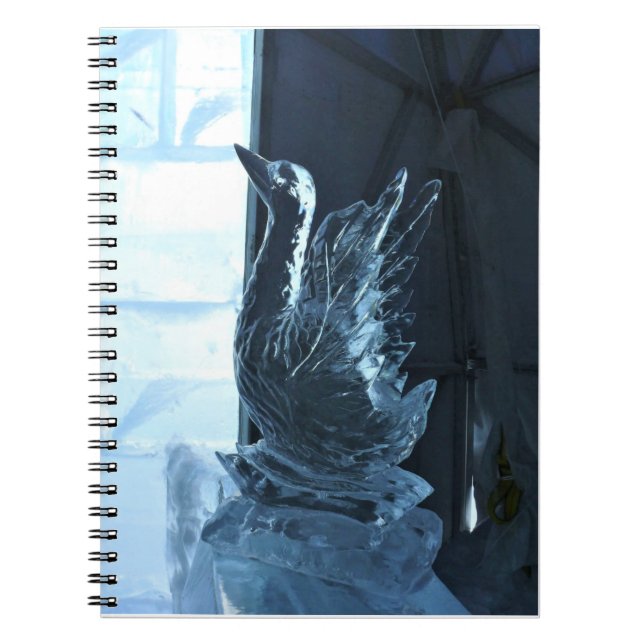 Cuaderno Escultura de hielo de cisne, Quebec, Canadá (Frente)